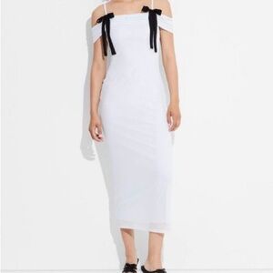 Elegant light blue Off-Shoulder Dress